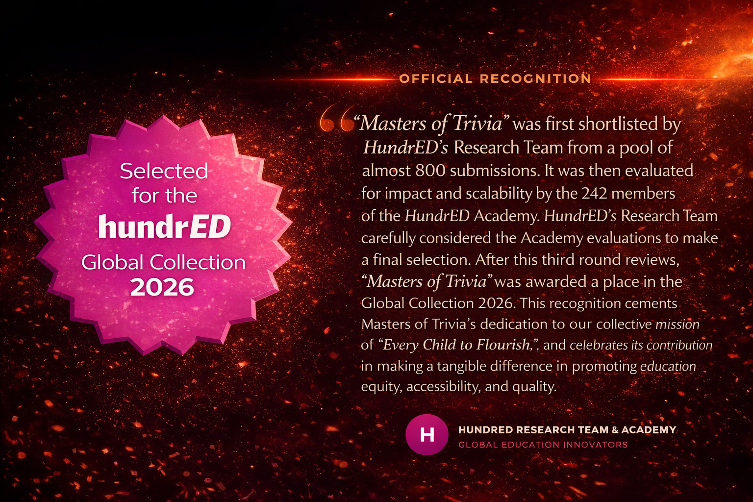 Masters of Trivia HundrED Selection